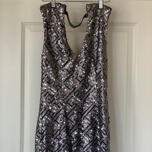 Silver Sequin Party Dress